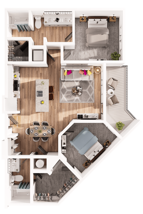 a floor plan of a house with a bedroom and living room